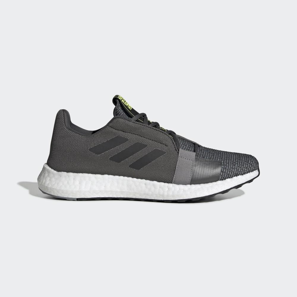 Adidas Men's Senseboost Go Running Shoes Grey/Black/Yellow Ireland EF1581